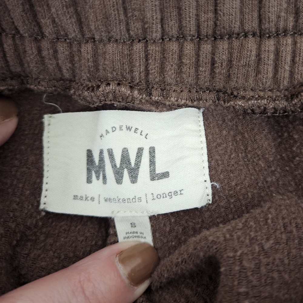 Madewell Sweats Sweatpants Brown Straight Leg Pants Comfy Small Lounge - Picture 9 of 11